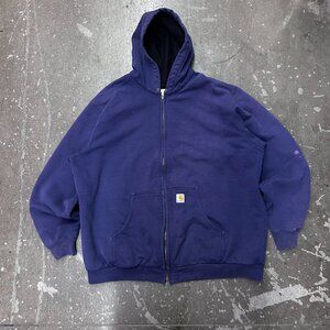 Carhartt Purple Full Zip Hoodie Thermal Lined Made in USA Men’s 2XL